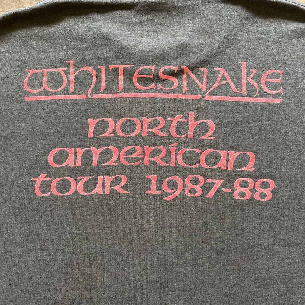 Vintage Whitesnake Shirt Mens XL Gray North American Tour 1987 88 Spring Ford - Picture 8 of 11